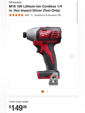 NWOB Milwaukee M18 1/4 Hex Impact Driver(Tool only)